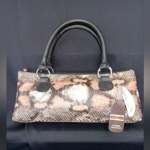 Brown Snake Print Handbag